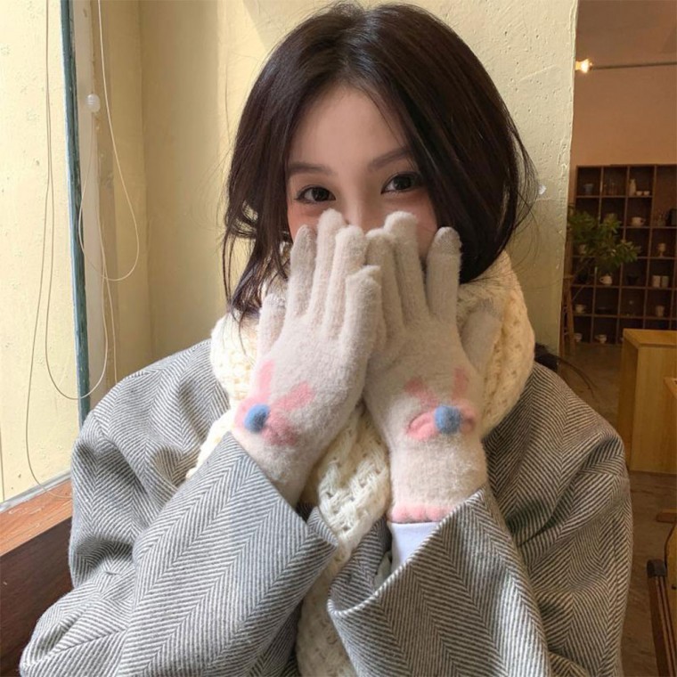 보들보들 리본터치 장갑 - 메인 이미지