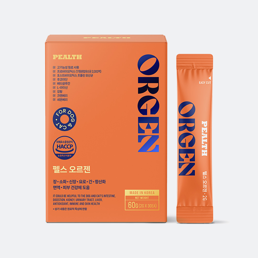 펠스 오르젠 강아지 고양이 유산균 심장 신장 요로 항산화 면역 영양제 30포, 2개 - 상세 이미지 2