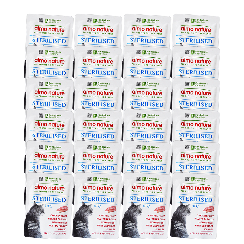 알모네이쳐 HFC 고양이 기능성 파우치 습식사료 스테릴라이즈드 닭고기, 50g, 24개 - 메인 이미지