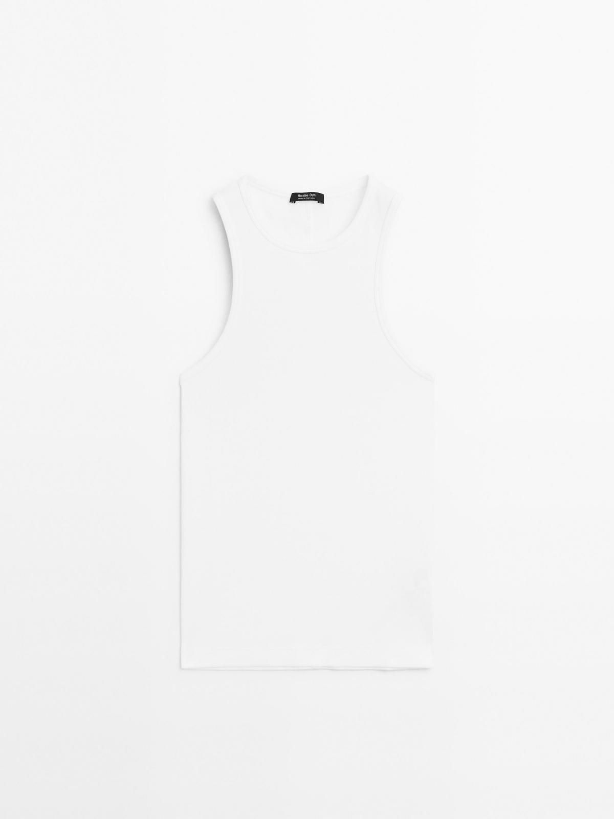 마시모두띠 베이직 골지 홀터넥 민소매 탑 6243/201 OFF WHITE - 메인 이미지