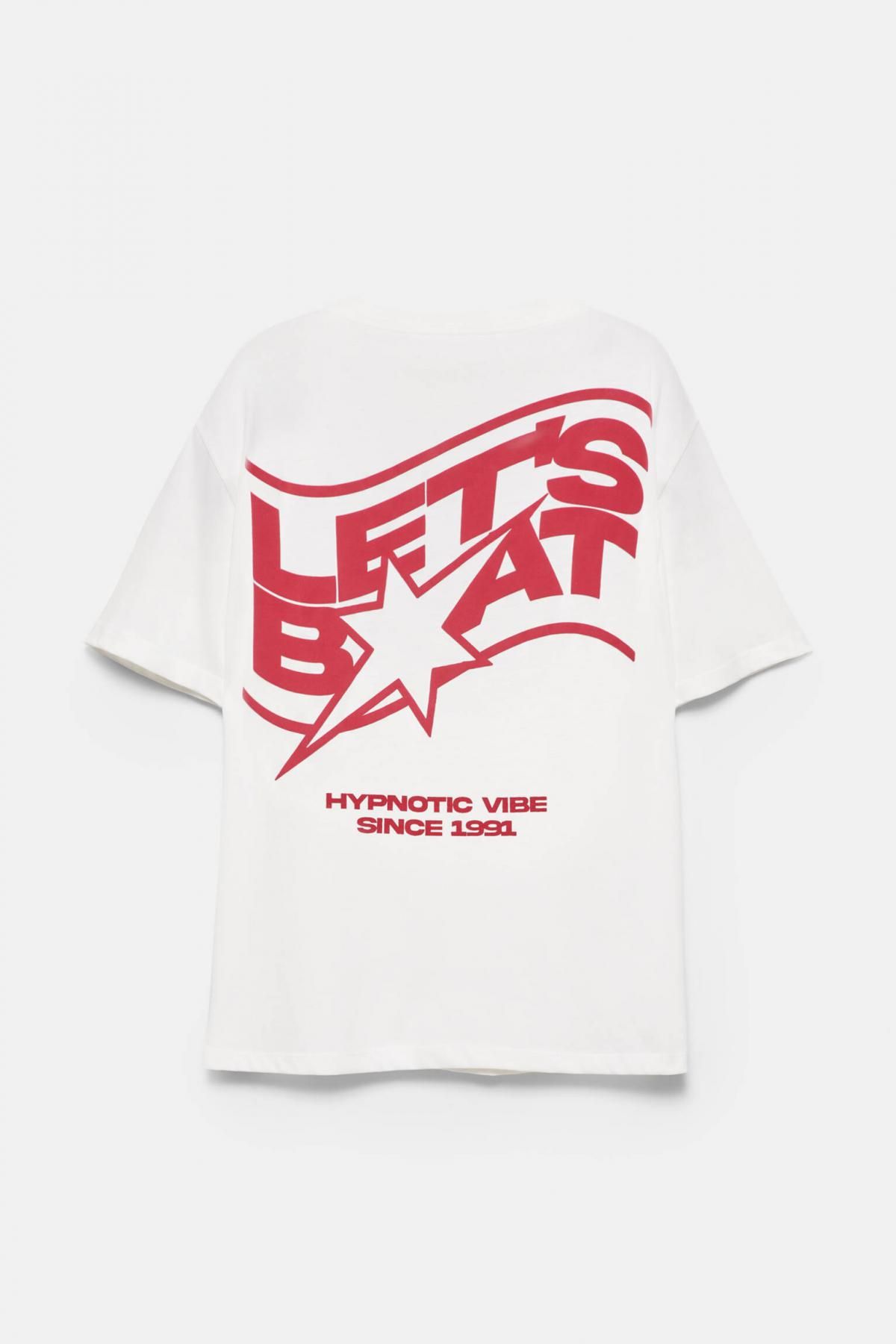 풀앤베어 오버핏 그래픽 레터링 반팔 티셔츠 7152/393 WHITE - 상품 이미지