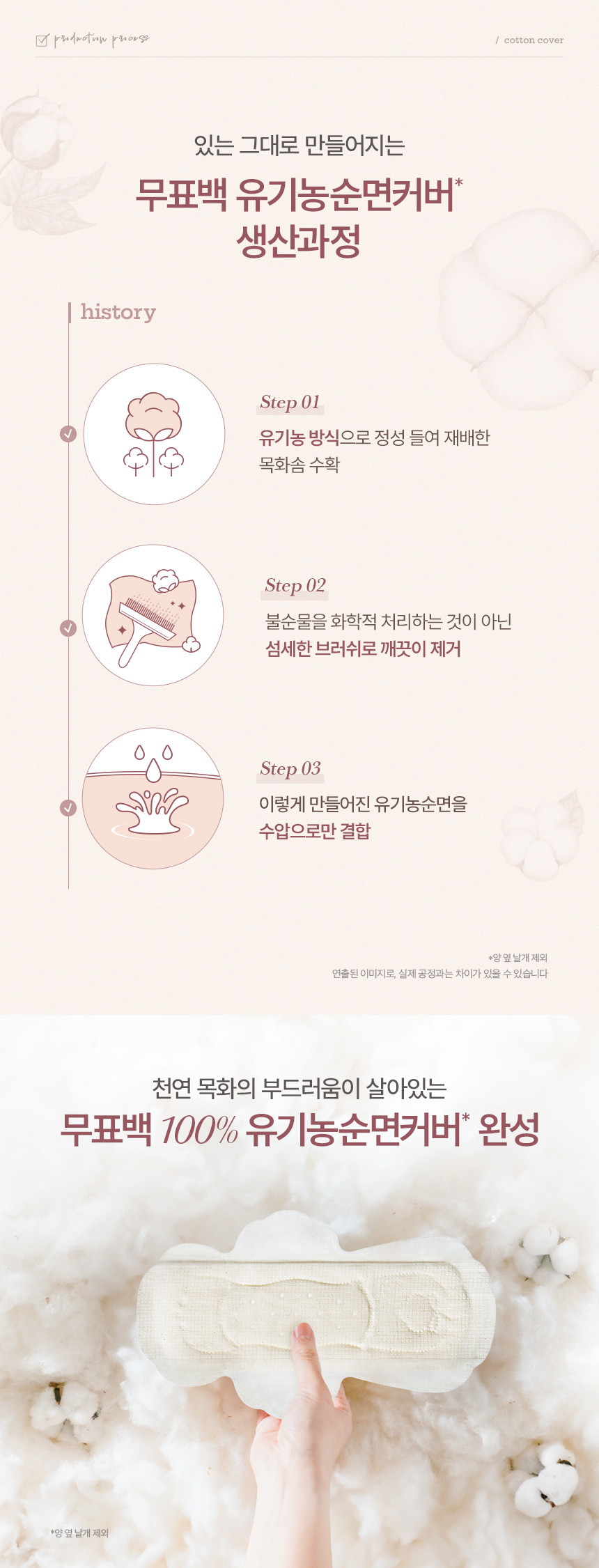 좋은느낌 무표백 유기농 순면커버 대형 맥시슬림 14매 3팩 - 상세 이미지 4