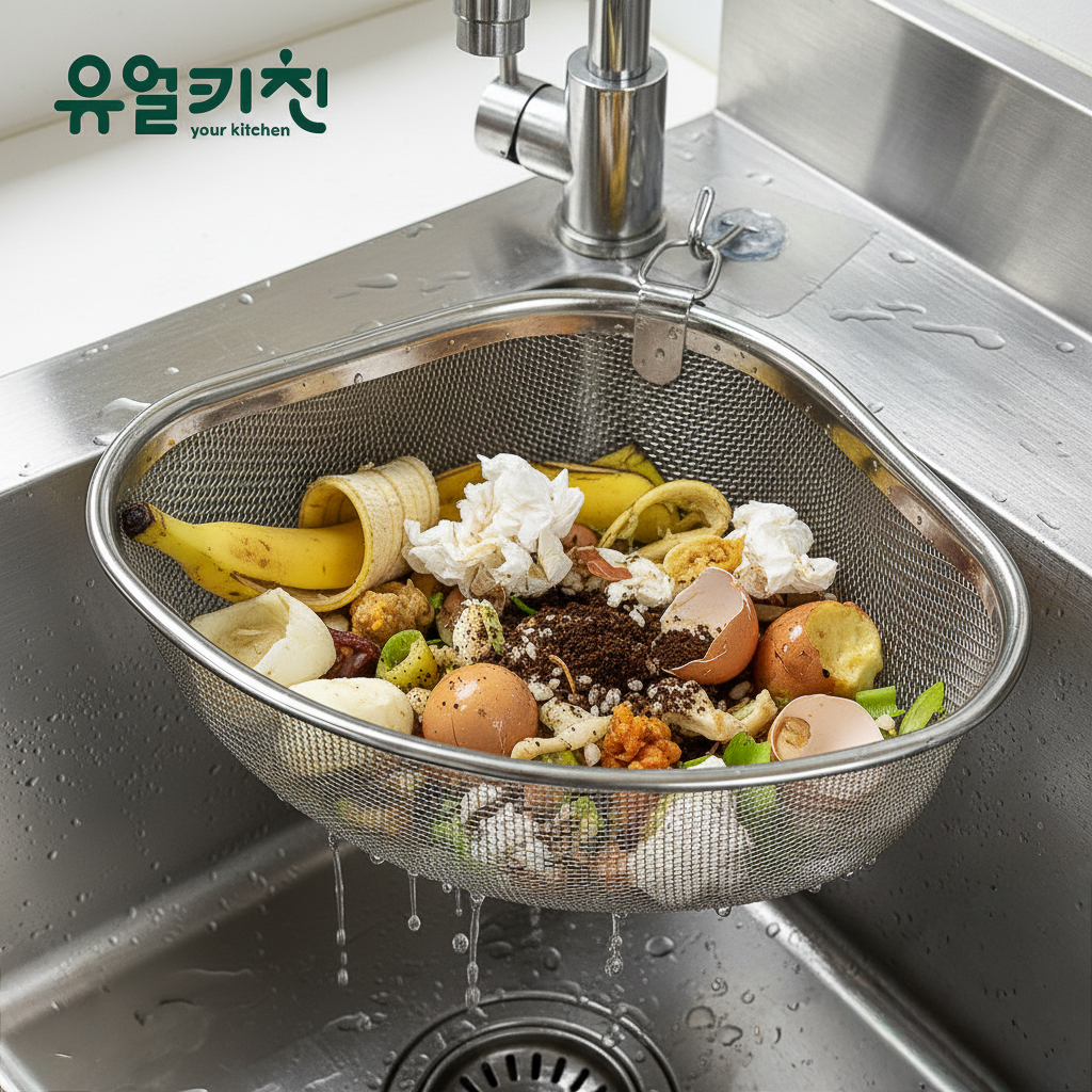 유얼키친 싱크대 음식물 거름망 스텐 거름망 음쓰망 - 상세 이미지 3