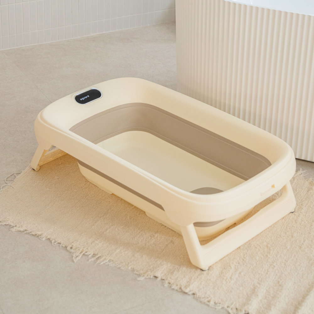 아가드 디지털 온도 측정 접이식 아기 욕조 신생아 폴딩 유아 욕조