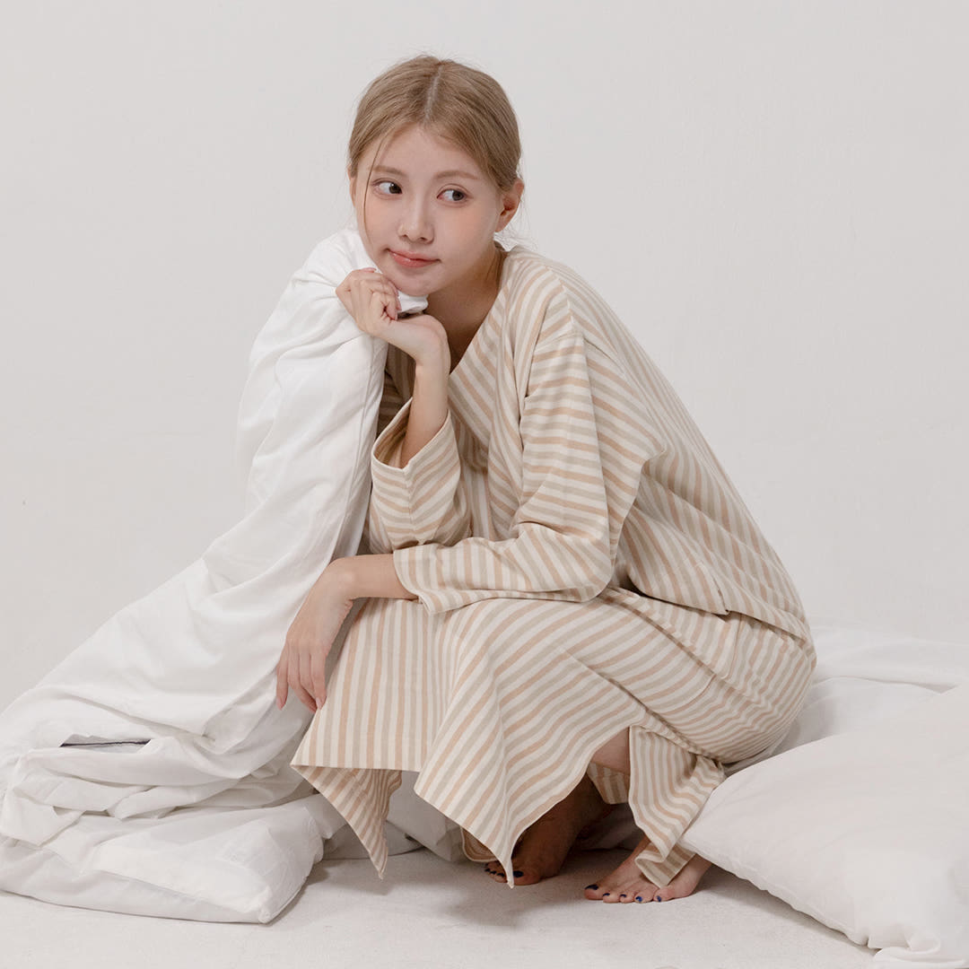 싸이클린 싸이클린 원피스잠옷 스르르 100% 오가닉 순면 롱 여성실내복