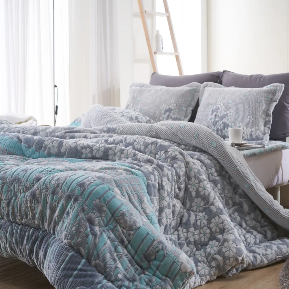 극세사 밍크 따뜻한 먼지없는 알러지케어 두꺼운 겨울 이브자리 극세사 차렵 이불 SS