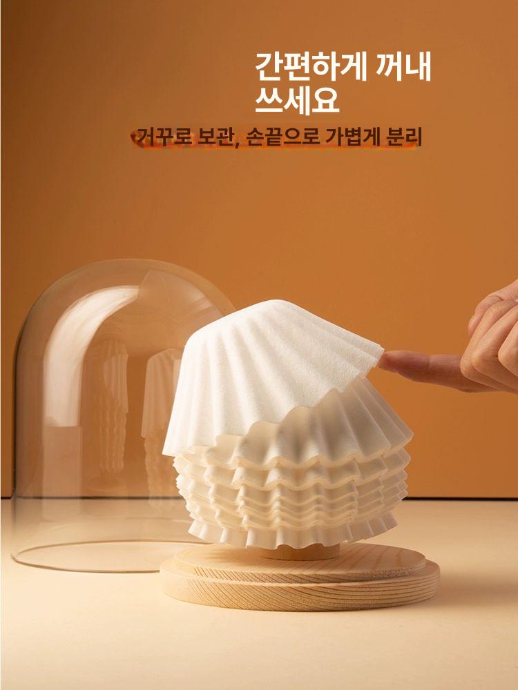 필터 커피 보관함 케이크컵 종이필터 수납 케이스 웨이브필 요스터화이트 50매 x2+보관함 1개 - 상세 이미지 3