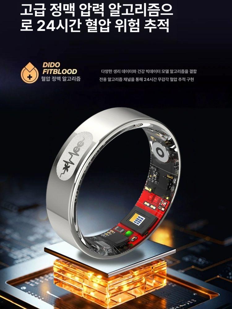 연속혈당측정기 무채혈 스마트 혈당 혈압 심박수 혈중 산소 측정 모니터링 반지 - 상세 이미지 4