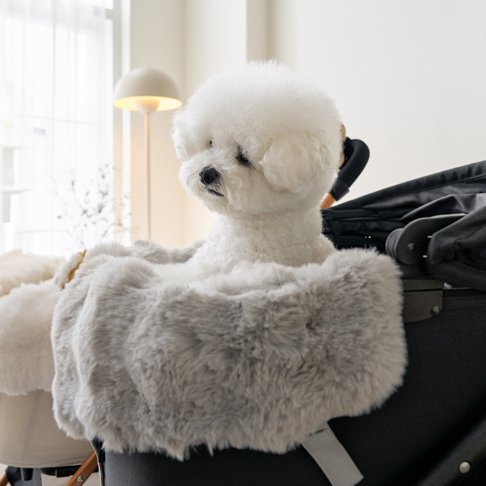 몽글몽글 밍크 라떼 강아지 유모차 말랑 범퍼 가드쿠션 컴포터 (양면 사용 가능)