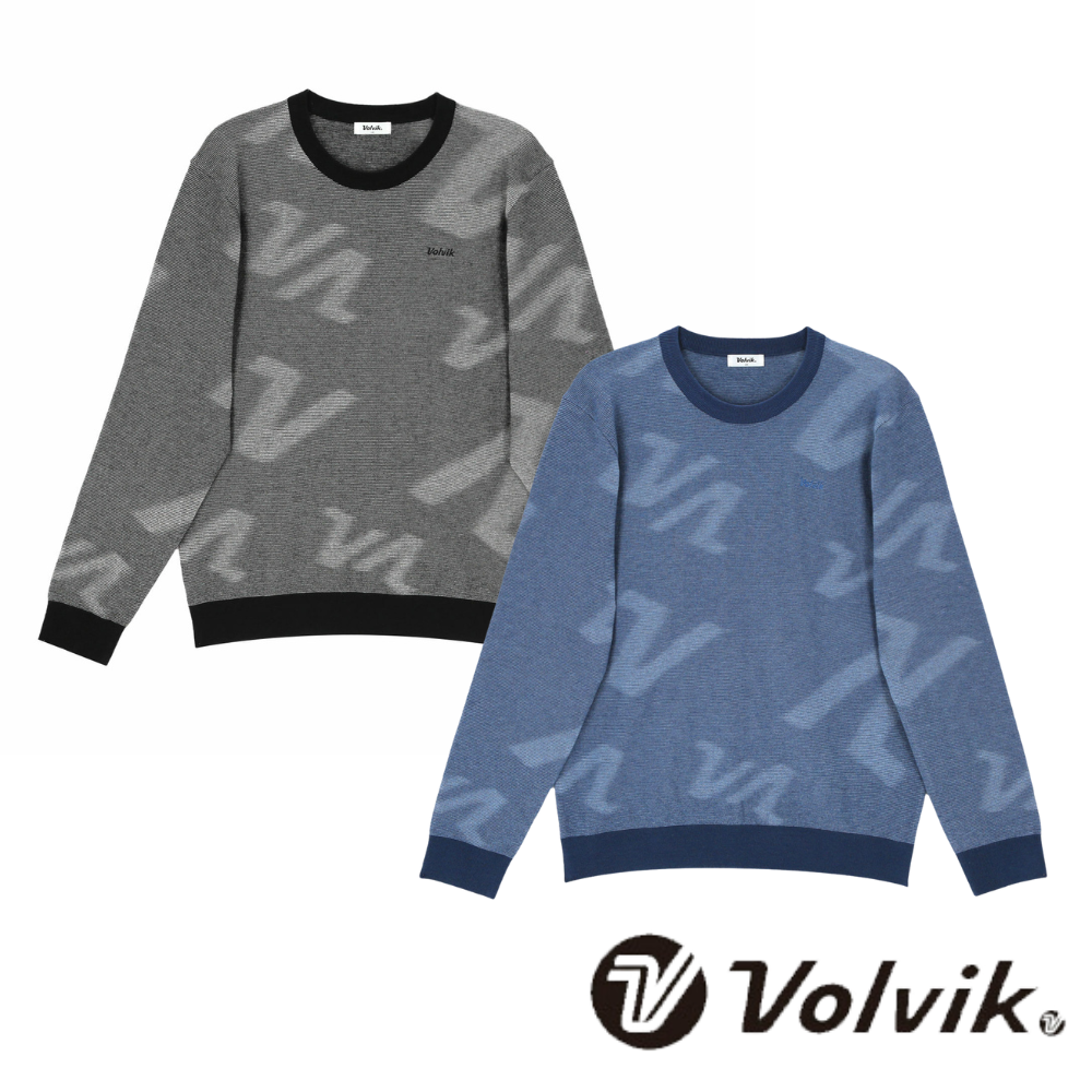 볼빅 골프웨어 남성골프웨어 남성골프니트 그라데이션 라운드 긴팔 스웨터 상의 VMKTP902 - 상품 이미지