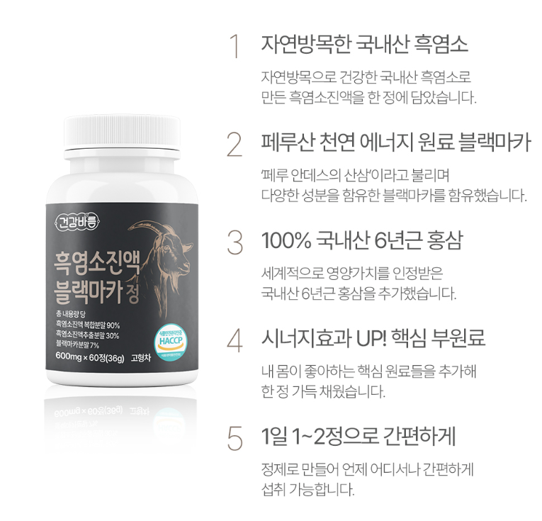 강력피로회복제 블랙마카 2100 2500 남자갱년기 약두달분 - 상세 이미지 5