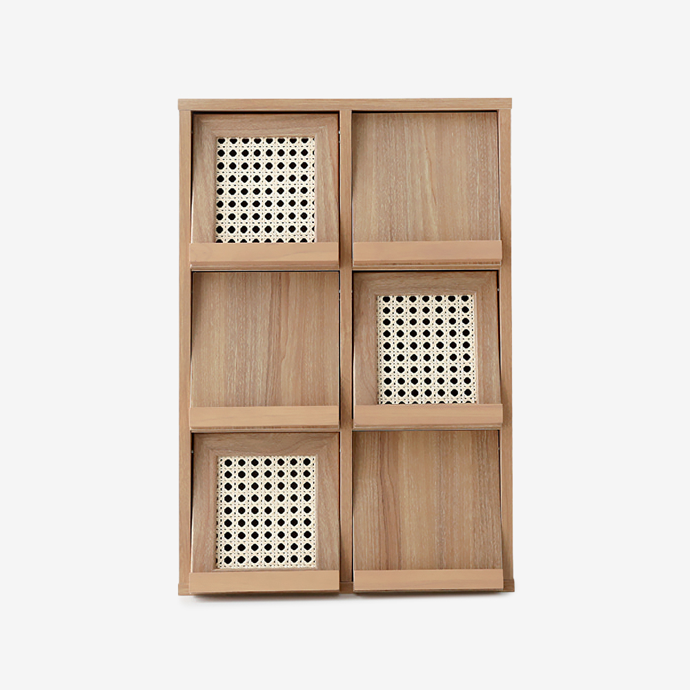 벤탄 미니수납장 6문 NFM6242VRT 세로형 765x245x620mm, 3단, 캄포어베니어 7252.9018 - 메인 이미지