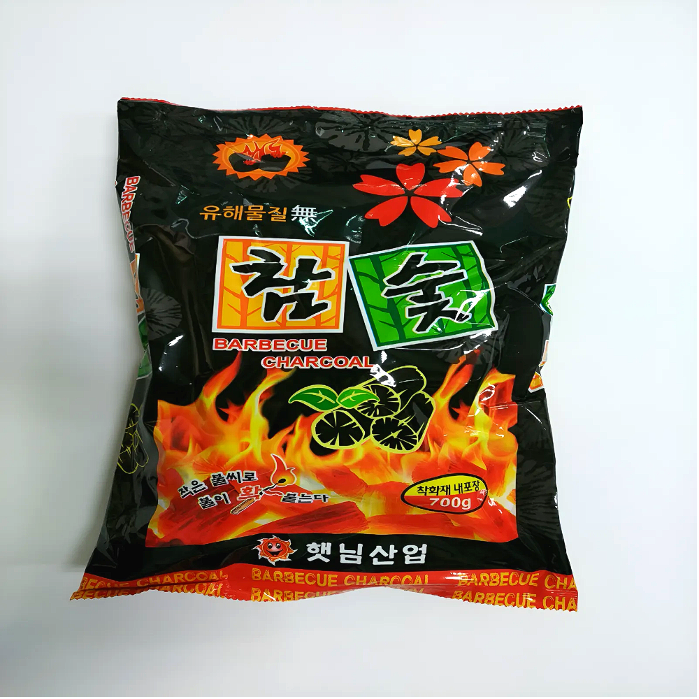 햇님 바베큐 그릴 구이용 참숯 700g 캠핑용 펜션용 업소용 흑탄 차콜 숯 숫 (0598) - 상품 이미지