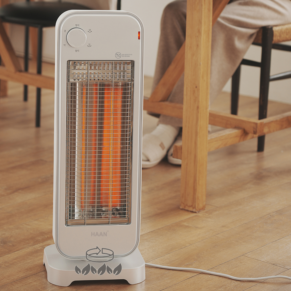 한경희 나노카본 전기히터 스탠드형 소형 거실용 원룸 난방기 수동조작 화이트