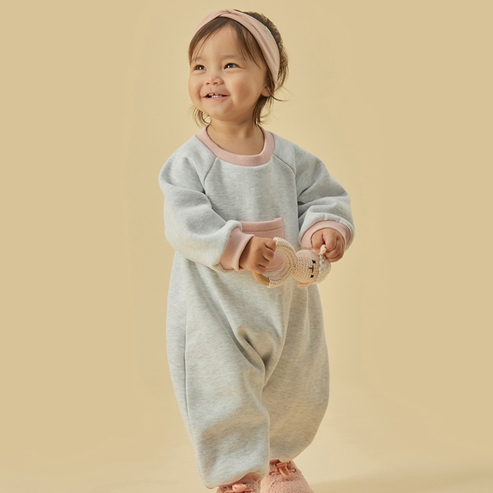 빌리 마를린 기모 점프수트-베이비핑크 (6m~12m) - 상품 이미지
