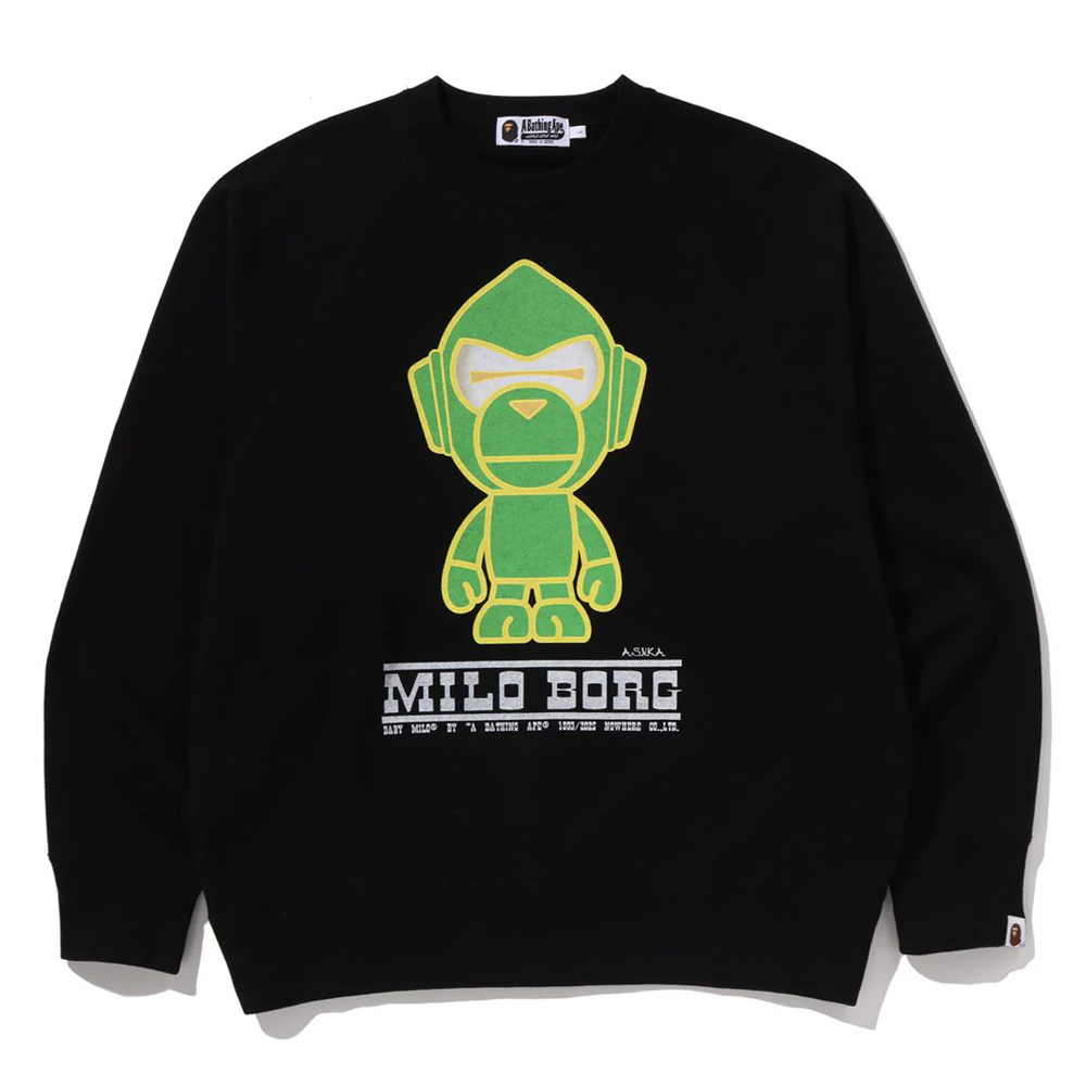 베이프 맨투맨 MILO BORG RELAXED FIT CREWNECK SWEATSHIRT 2L70-113-001 - 메인 이미지
