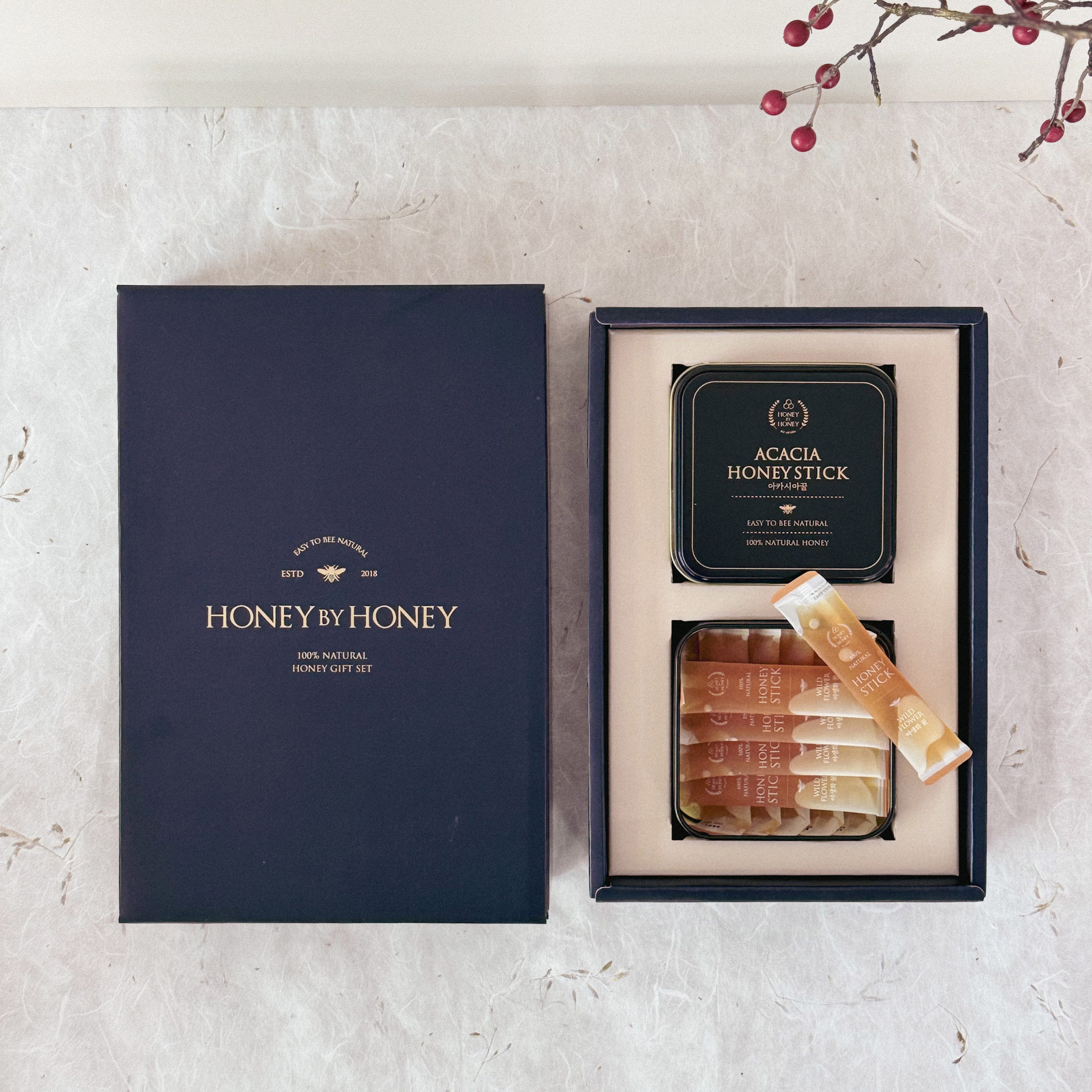 허니바이허니 국산 벌꿀 스틱 교수님 부모님 선물 세트 아카시아 야생화 30포