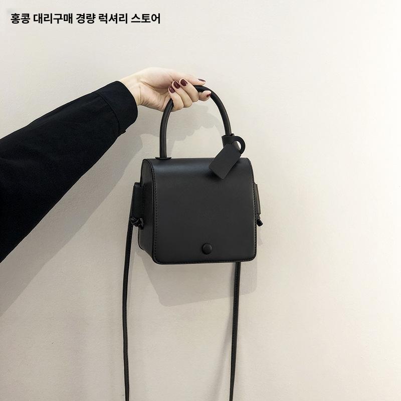 가방 여성크로스백 정통 틈새 미니백 디자인 휴대폰가방 비스킷 블랙 블랙 - 상세 이미지 2