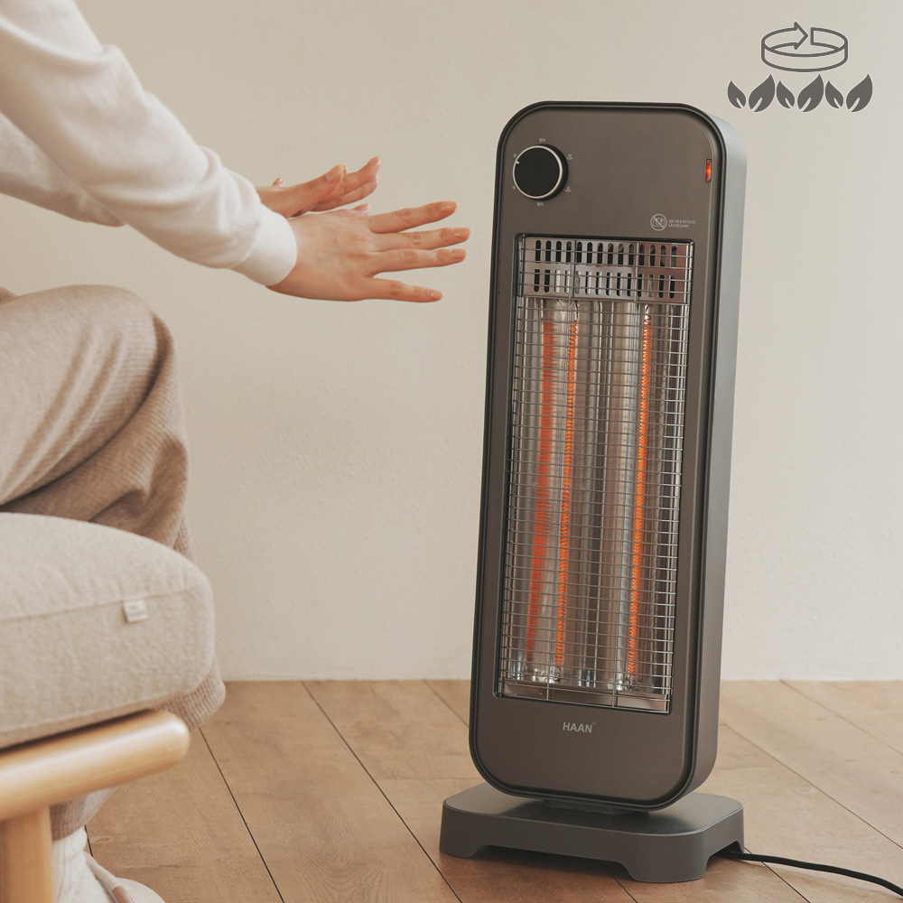 한경희 나노카본 전기히터 스탠드형 소형 거실용 원룸 난방기 수동조작 그레이