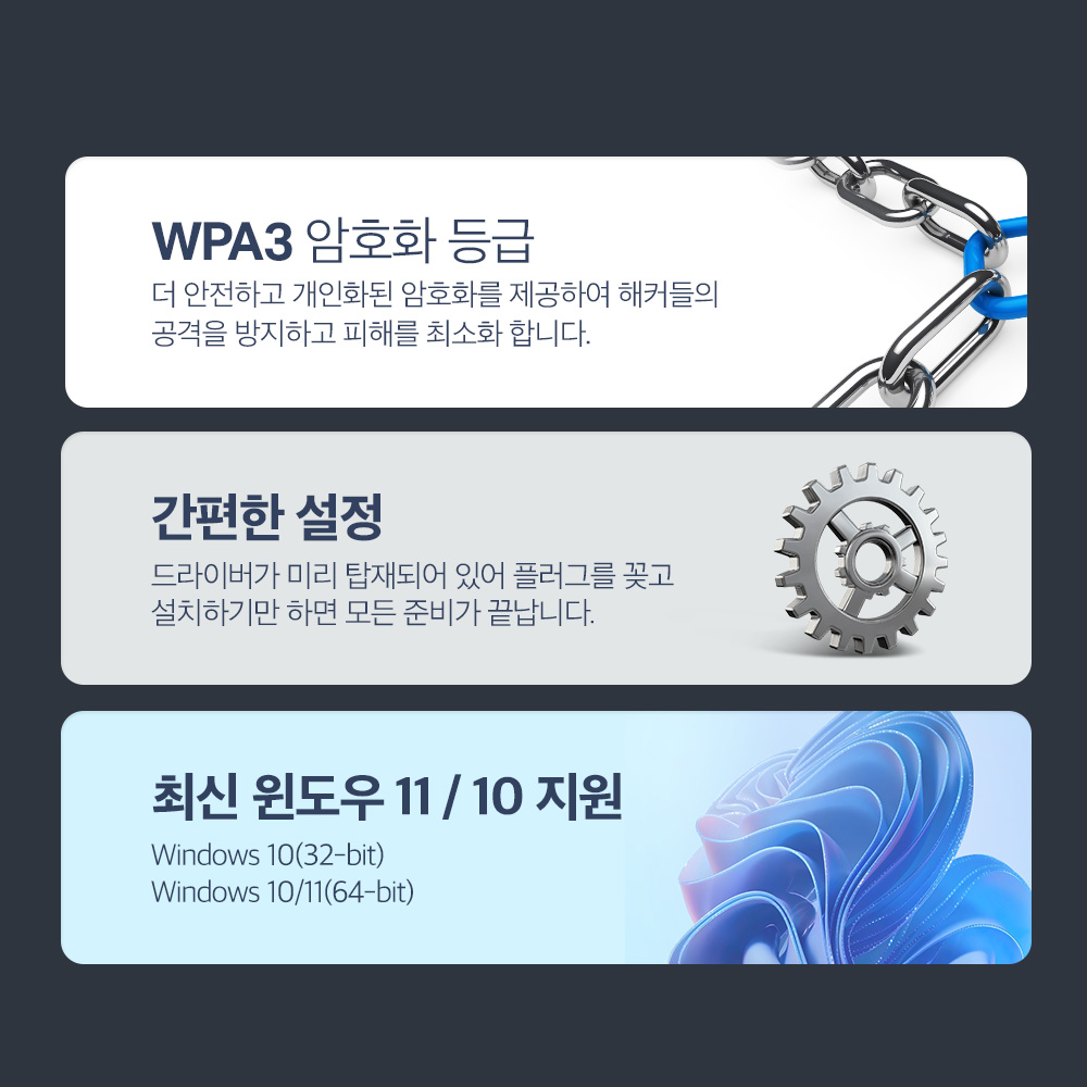 티피링크 BE6500 Archer TBE400UH Wi-Fi 7 트라이밴드 인터넷 와이파이 데스크탑 무선 랜카드 이미지 8
