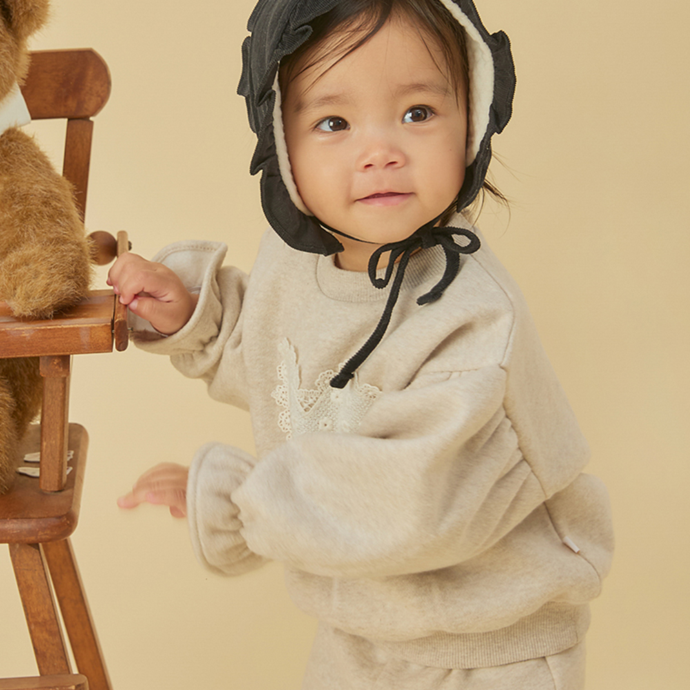 빌리 슈아 기모 부츠컷 팬츠-오트밀 (1-4Y) - 상품 이미지