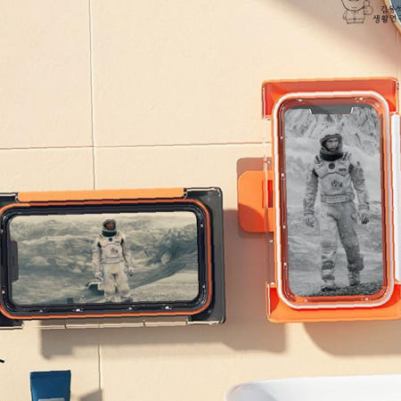 중국OEM/지니컴퍼니코리아 욕실 360회전 방수 핸드폰거치대 터치가능 샤워실