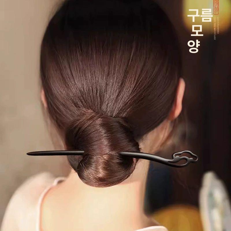블랙에보니 나비 장식 헤어스틱 전통 비녀 나무 머리핀 블랙에보니 스카이 브랜치 23cm - 상세 이미지 5