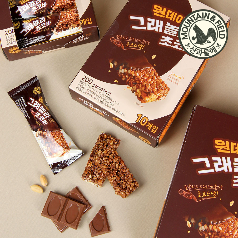 산과들에 현미톡톡 더블초코코팅 원데이 그래놀라 초코바 10개세트 x3 (총 30개) - 메인 이미지