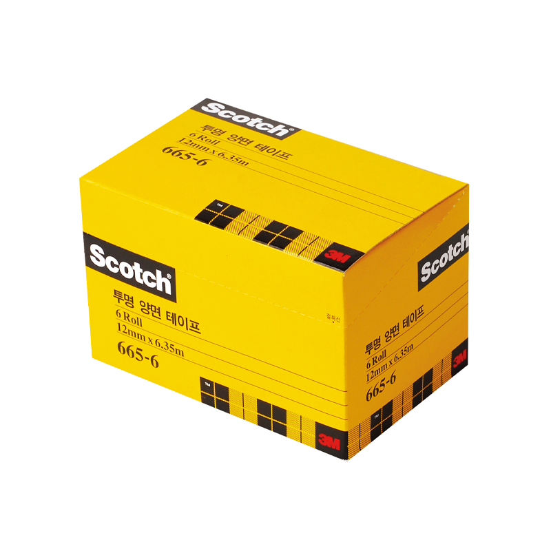 3M 스카치 투명 양면테이프 오피스팩 665R-6(12X6.35M) - 상품 이미지