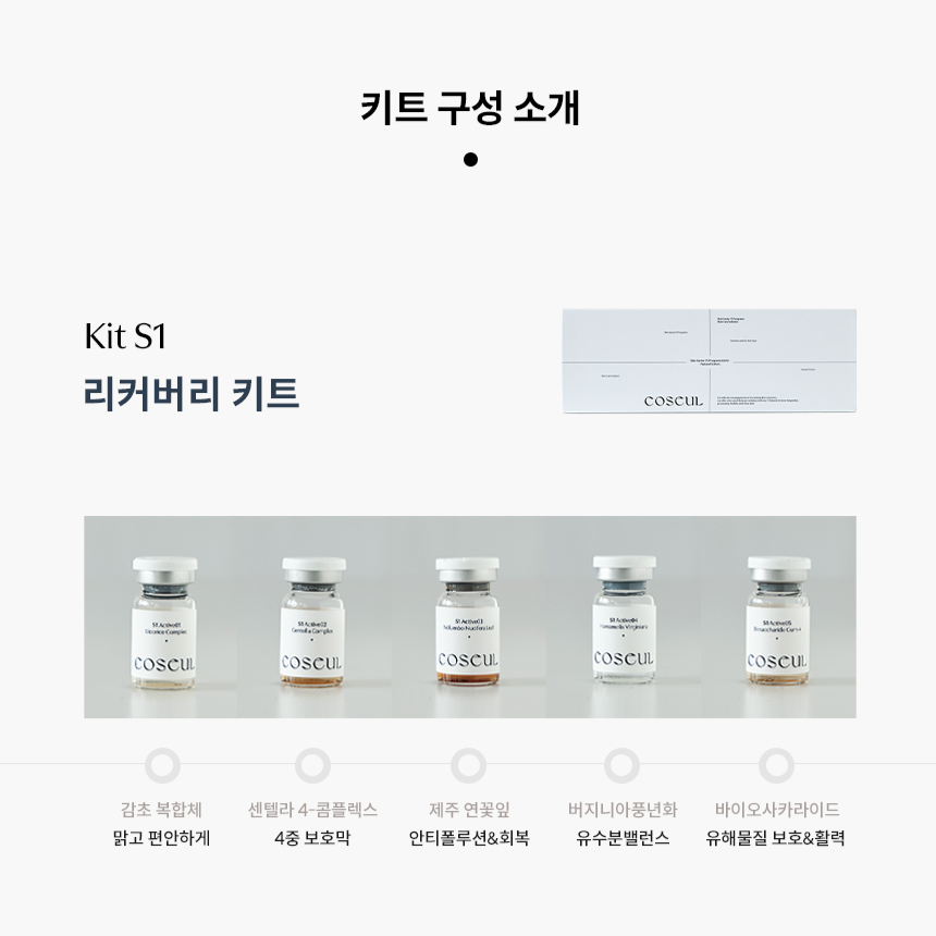코슬 S1 카밍밸런스 진정 병풀 마데카 센텔라 감초 앰플 30ml (6ml x 5개입) - 상세 이미지 3