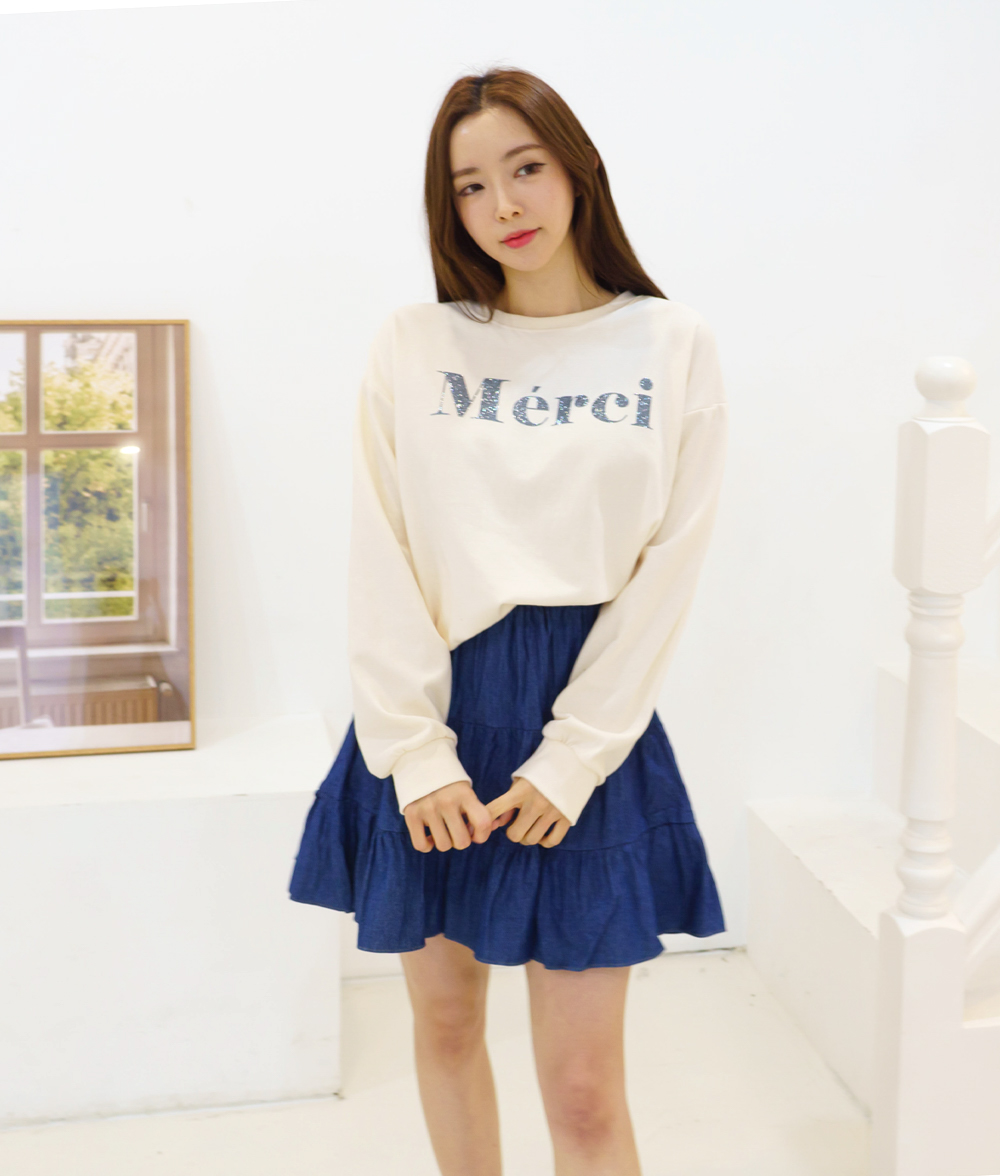 블링MC 레터링 루즈핏 봄 맨투맨 베이직 긴팔 롱티 이미지 4
