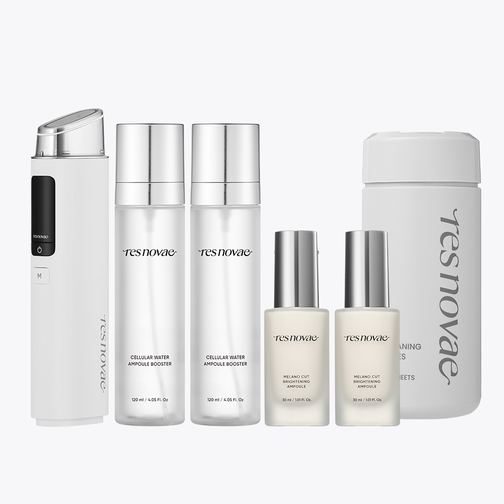 [넾다세일] 레스노베 코어 임팩트(화이트)+앰플30ml 2개(종류선택)+부스터120ml 2개+전용티슈 / 홈케어 뷰티디바이스 올인원 세트 - 상품 이미지