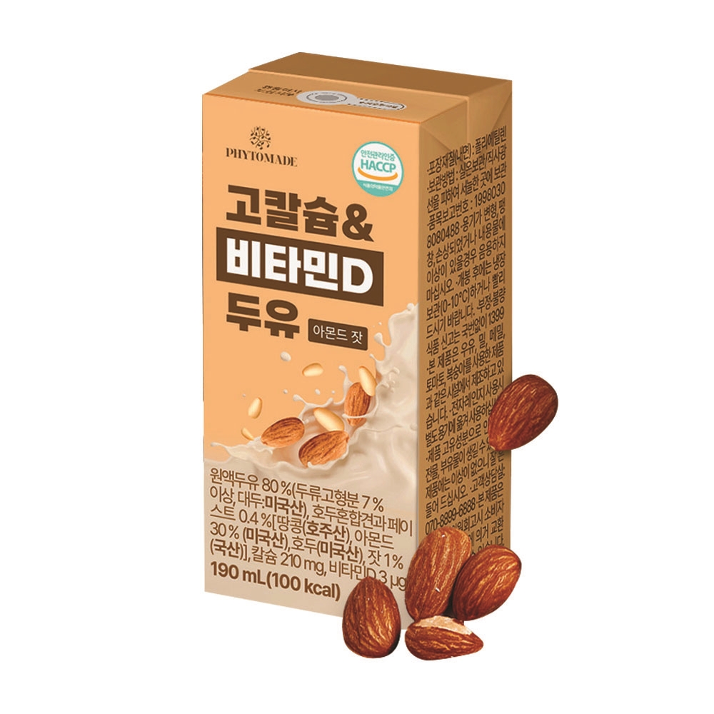 파이토메이드 고칼슘&비타민D 두유 아몬드 잣 190ml, 24개 - 상세 이미지 4