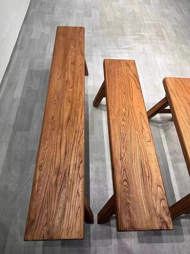 원목 벤치 의자 3인용 2인 긴의자 밴치 카페 디자인 체어 빈티지 2인용 140x30x45 높은 벤치 - 상세 이미지 2