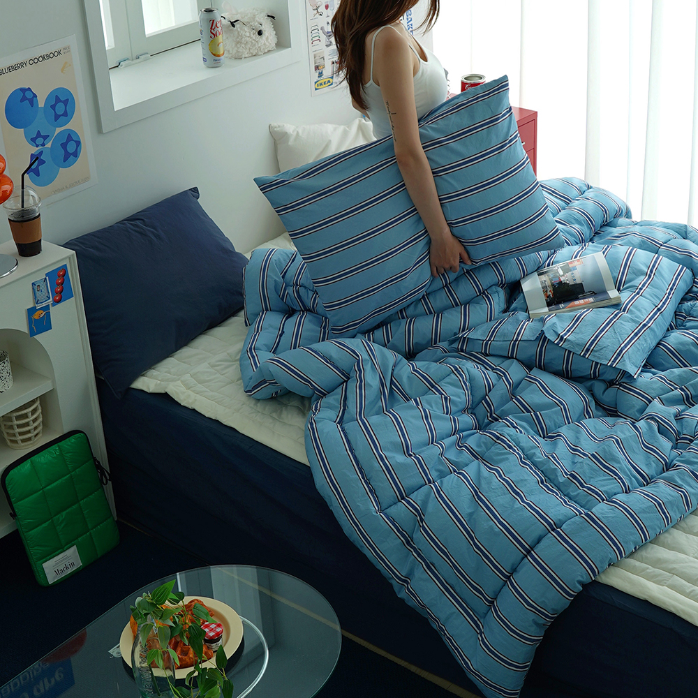 순면 고밀도 60수 워싱 먼지없는 이불 빈티지코튼 사계절 호텔 차렵이불 SS+베개커버증정