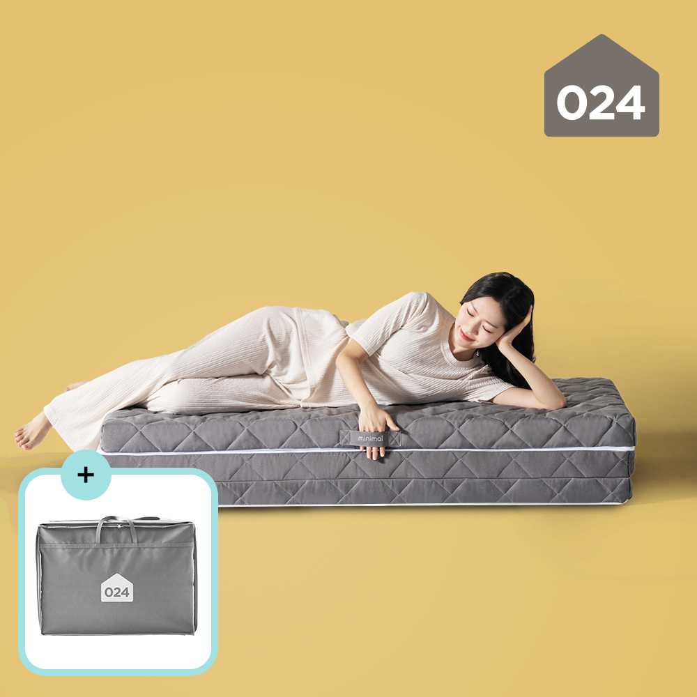 024홈 미니멀 푹신한 손잡이 3단 접이식 토퍼 매트리스 8cm 퀸