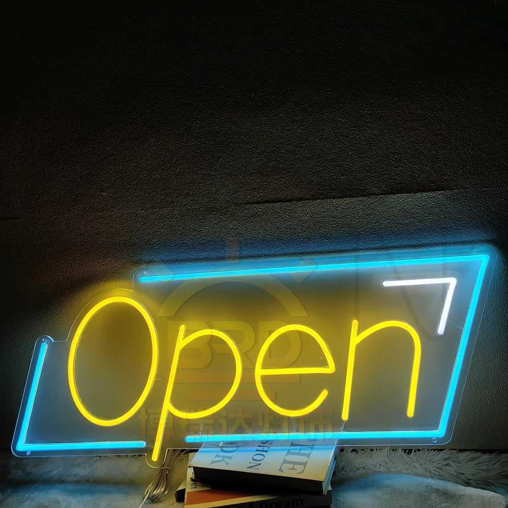 오픈 간판 LED 안내판 카페 상점 홍보 네온사인 보드 A형 45x38cm - 상세 이미지 4