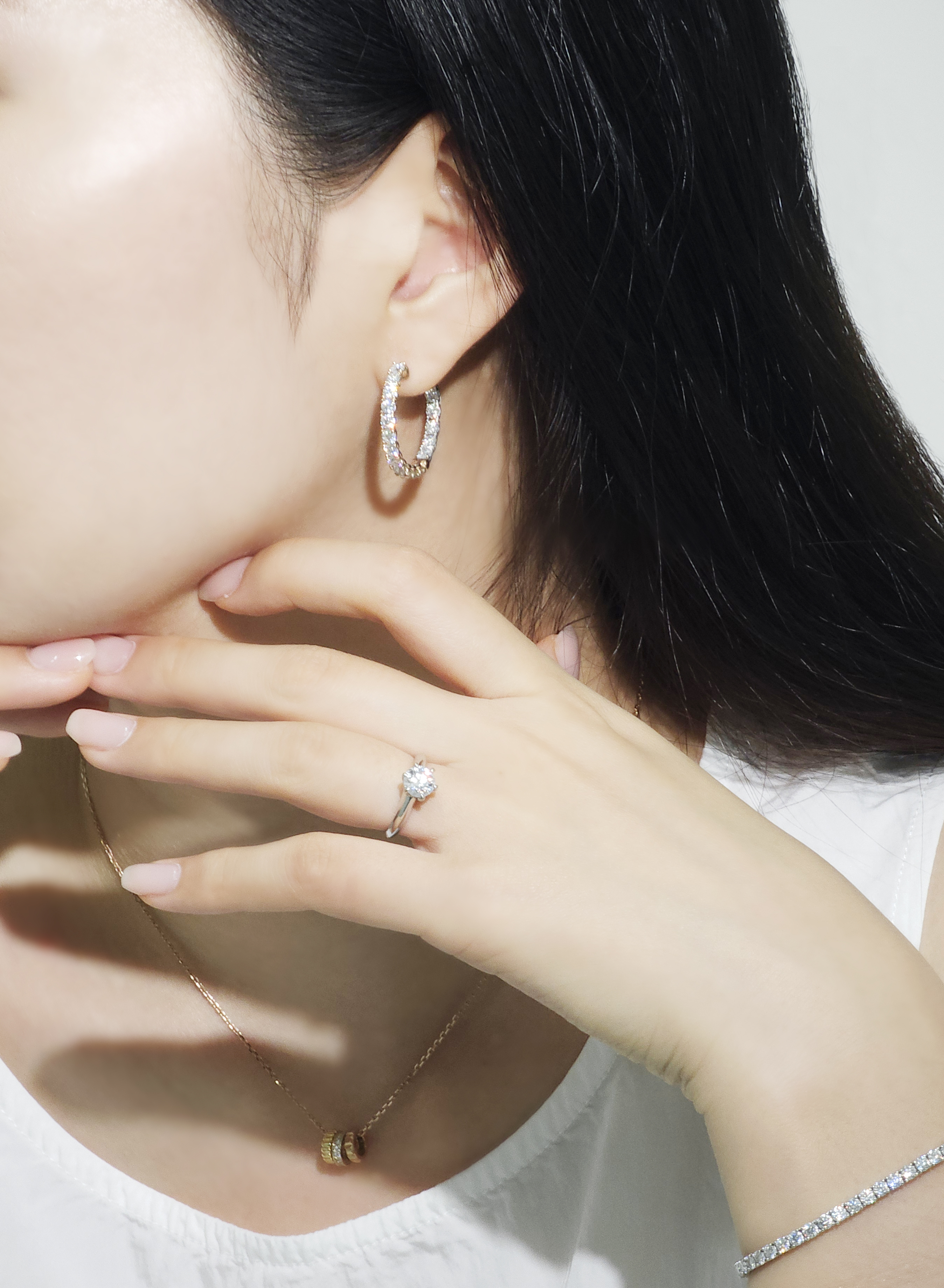 1부 랩다이아 원터치 링 귀걸이 랩다이아몬드 14k 18k - 상세 이미지 5