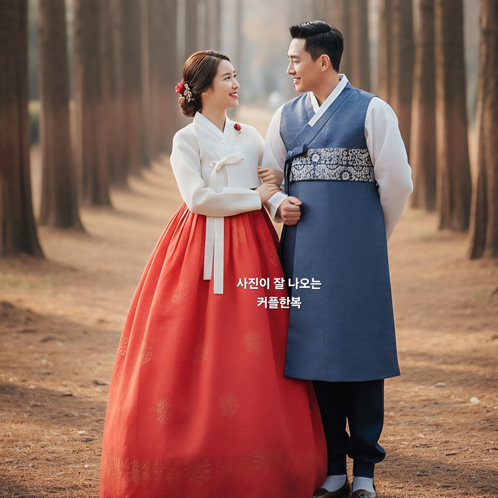 [한복대여] 커플한복 2벌 웨딩 본식 촬영용 (사진발 좋은) - 상품 이미지