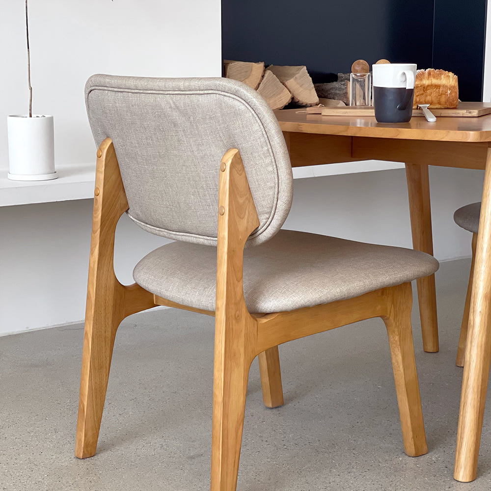 로포텐 올라 원목 2인용 식탁세트 낮은 식탁+의자2, 850mm, 베이지그레이