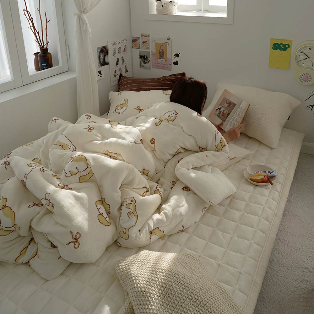 세상따뜻 발열 그래핀 밍크 극세사 이불 세트 겨울 이불 세트