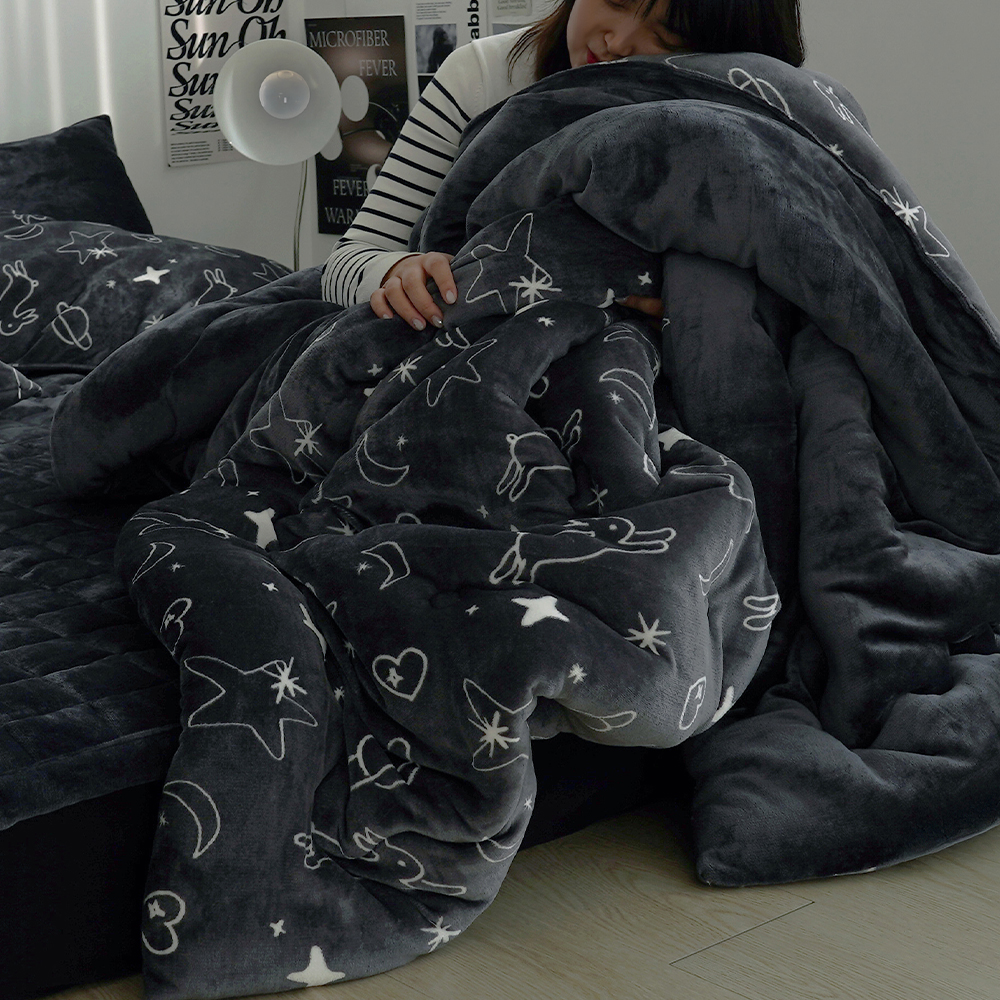 몽글따뜻 그래핀 발열 밍크 극세사 이불 정전기 없는 겨울이불 SS