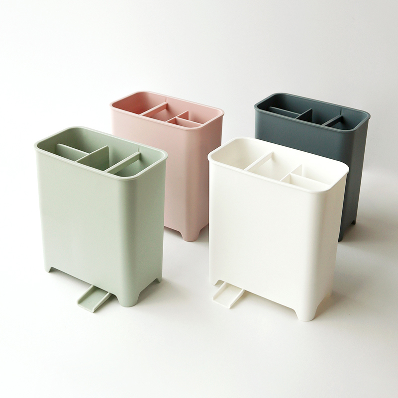 모던 칸막이 물빠짐 숟가락통 주방 조리도구 정리함 보관함 수저 꽂이 수저통 4color - 상세 이미지 2