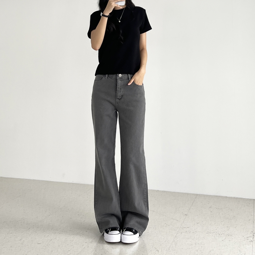 여성면바지 히든밴딩 스판 부츠컷 봄 가을 크림색 그레이 브라운 라드피그먼팬츠 - 상세 이미지 3