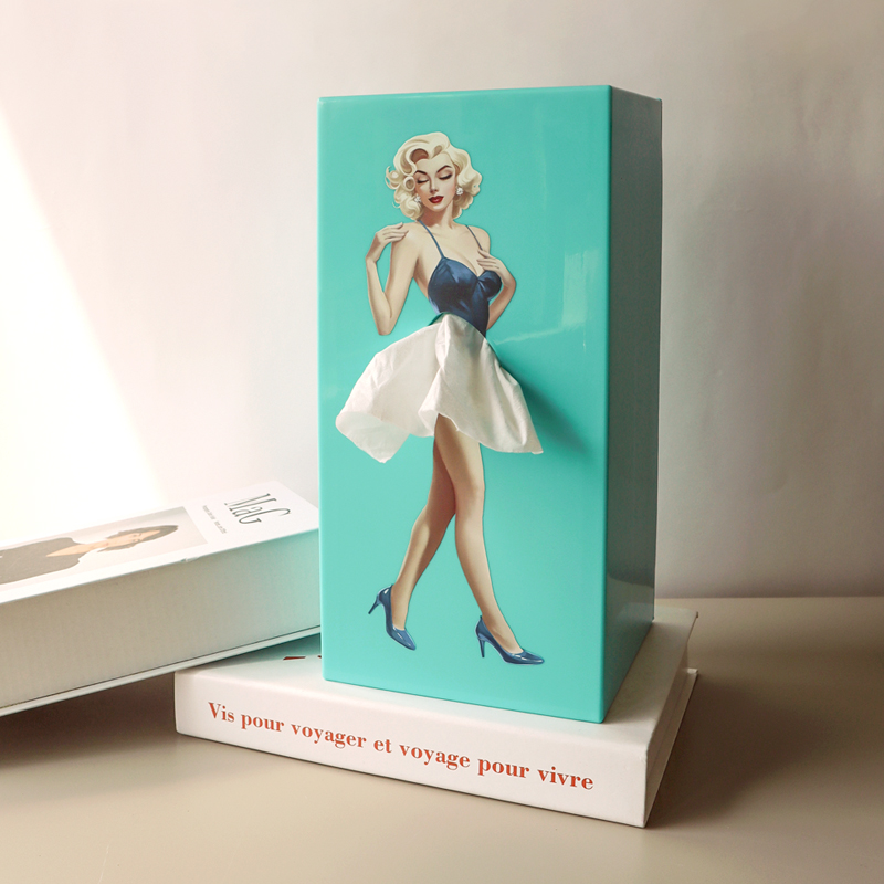 핀업걸 인테리어 각티슈 케이스 티슈업걸 집들이 휴지 커버 높이조절 티슈 디스펜서 홀더 이미지 6