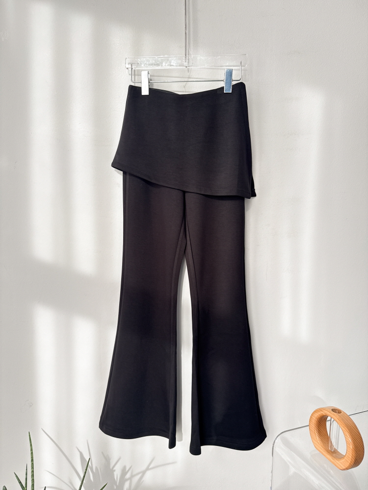 언발 트임 히든밴딩 레이어드 부츠컷 치마바지 - 상세 이미지 2