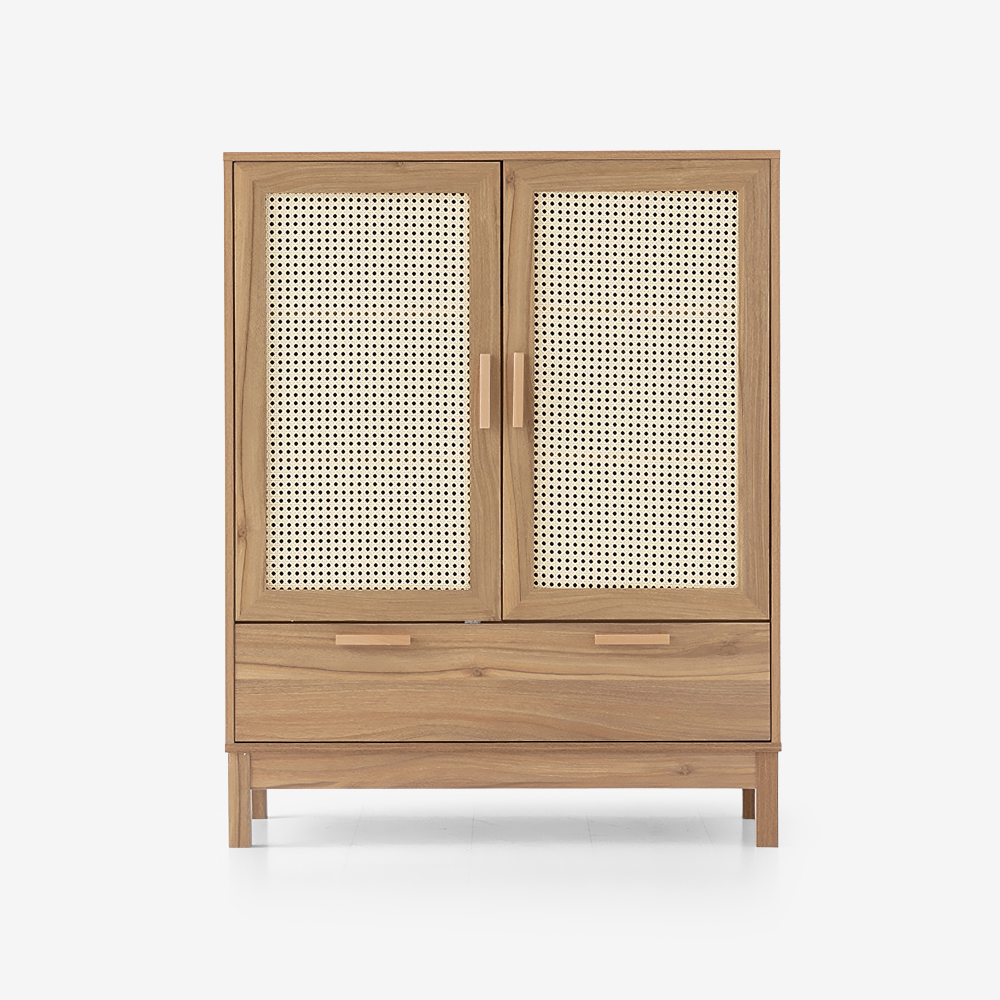 벤탄 3문 수납장 90113 900x395x1130mm, 2단, 라이트브라운 5150.4202 - 메인 이미지