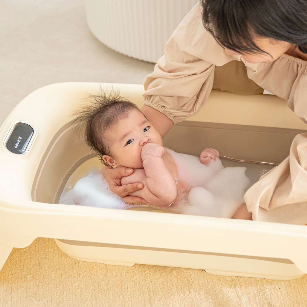 디지털 온도 측정 접이식 아기 욕조