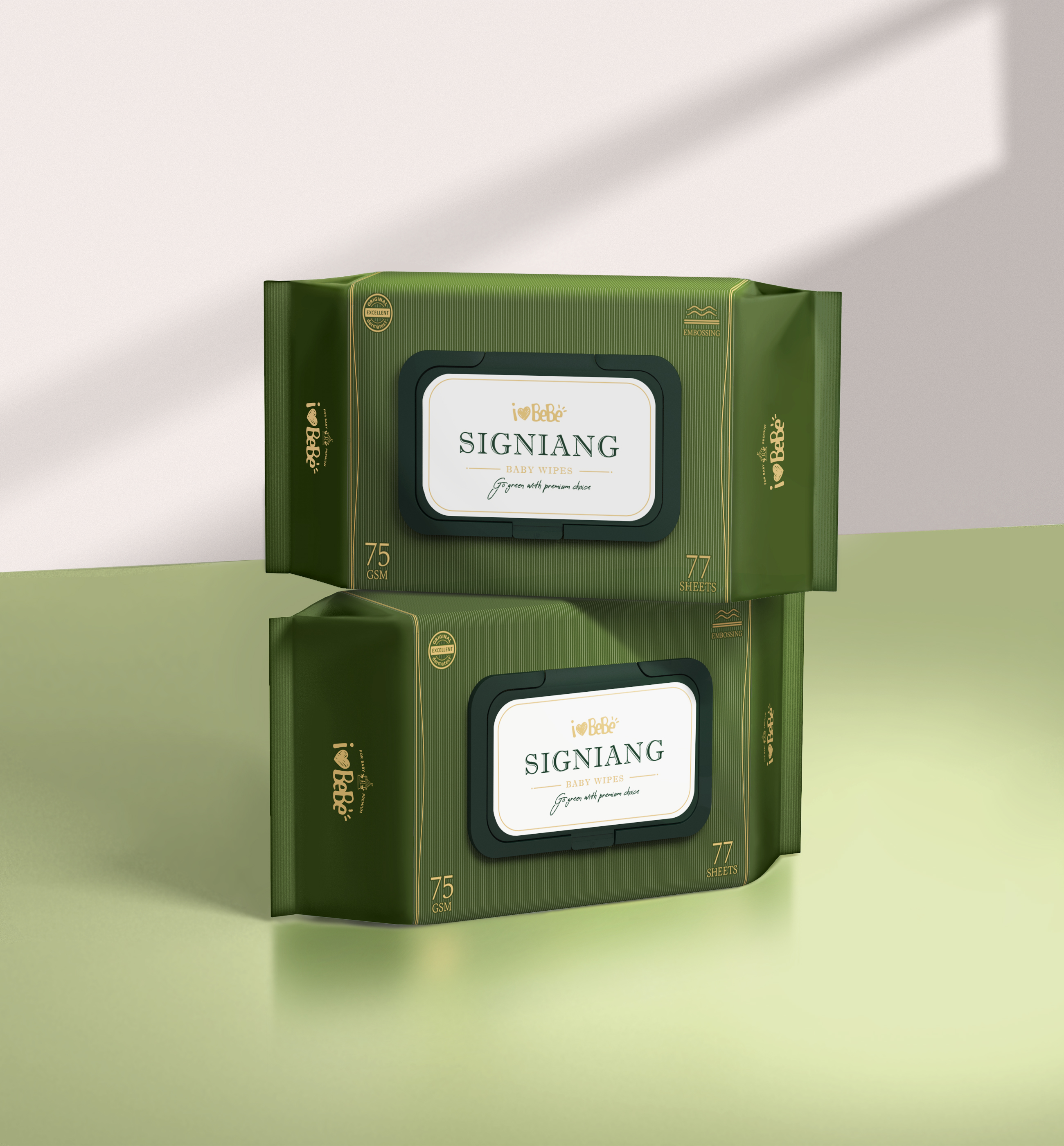 아이러브베베 시그니앙 더그린 75g 엠보 생분해원단 77매, 20개