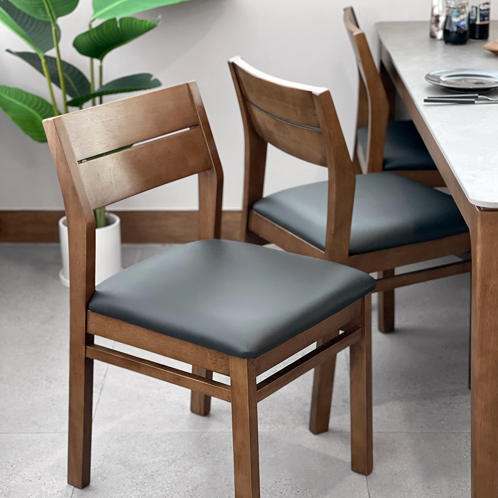 키마 6인용 원목 포세린 세라믹 식탁세트 식탁+의자3+등받이벤치1, 1800mm, 그레이